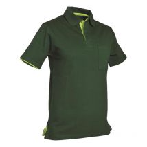 Polo Homme Sasha 100% Coton Vert Bouteille Et Pistache - Snv - Taille L - Vet Sécurité