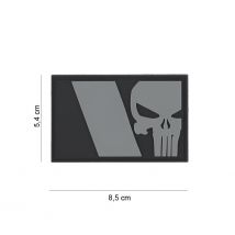 Patch 3d Pvc Punisher French Flag Grey - 101 Inc - Vet Sécurité
