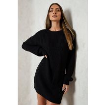Robe Pull À Col Rond - Noir - S, Noir