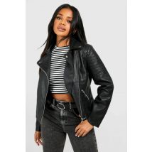 Veste De Motard En Synthétique - Noir - S, Noir