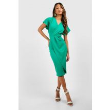 Robe Cache-Cœur Mi-Longue Moulante - Vert - 40, Vert