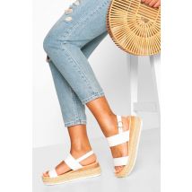 Espadrilles À Plateforme À Double Bride - Blanc - 41, Blanc
