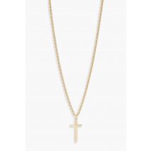 Vintage Chain Cross Pendant Necklace - Jaune Or - Taille Unique, Jaune Or