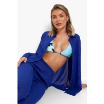 Chemise De Plage En Chiffon - Bleu Roi - L, Bleu Roi