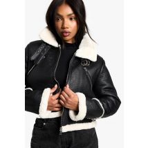 Veste Aviateur Courte - Noir - 38, Noir