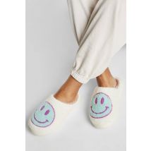 Chaussons Borg Happy Face - Bleu - S, Bleu