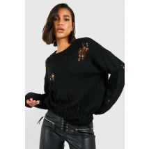 Pull Épais À Découpes - Noir - S, Noir