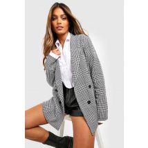 Basic Jersey Check Relaxed Fit Blazer - Noir - 38, Noir