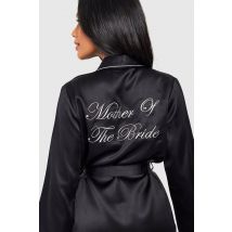 Robe Satin Brodée « Mère De La Mariée » - Noir - 34, Noir
