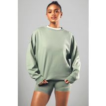 Dsgn Studio Ensemble Pull Surdimensionné Et Short De Cyclisme - Vert Mastic - Xs, Vert Mastic