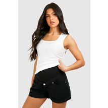 Maternité - Short De Grossesse Mom En Jean À Ourlet Retroussé - Noir - 36, Noir