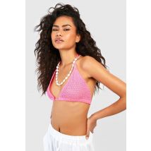 Bralette En Crochet - Rose Fuchsia - M, Rose Fuchsia