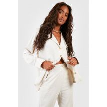Chemise À Manches Longues En Mélange De Lin À Coupe Décontractée - Beige - 44, Beige