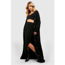 Jupe Midi En Maille Douce - Noir - 38, Noir
