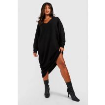 Robe Maxi Tricotée Ample En Maille Douce Grande Taille - Noir - 44, Noir