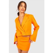 Mini Jupe De Tailleur Taille Basse - Orange - 38, Orange