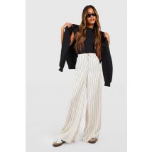 Pantalon Fluide À Rayures Et Jambes Larges - Blanc Cassé - 34, Blanc Cassé