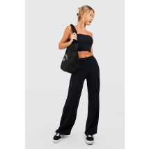 Pantalon Ample En Jersey Côtelé - Noir - 40, Noir