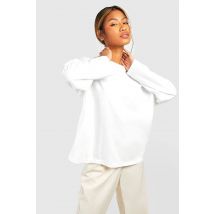 T-Shirt Basique En Coton Oversize À Manches Longues - Blanc - 40, Blanc