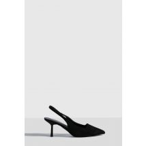 Chaussure De Ville À Talon Aiguille Bas Avec Bride Arrière - Noir - 39, Noir