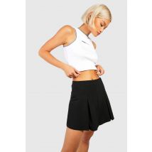 Skort Tennis Plissé En Bengaline - Noir - 36, Noir