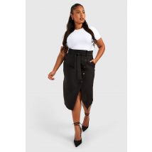 Grande Taille - Jupe Mi-Longue À Ceinture - Noir - 46, Noir