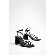 boohoo Femmes Sandales a Brides a Talon Bloc Moyen | Noir | Taille: 40
