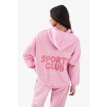 Dsgn Studio Sports Bubble Slogan Sweat À Capuche Oversize - Rose - S, Rose