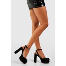 Chaussures À Talons Hauts À Plateforme Bout Fermé - Noir - 37, Noir
