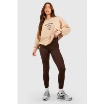 Leggings Très Longs En Jersey Ultra Doux À Taille Haute - Marron Chocolat - 36, Marron Chocolat