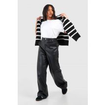 "Plus" Pu Pantalon Droit - Noir - 48, Noir