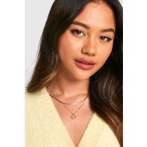 Collier Pendentif Superposé En Or Délicat - Jaune Or - One Size, Jaune Or