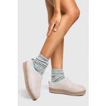 Mules Cosy À Enfiler Brodées - Gris - 37, Gris