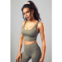 boohoo Femmes Dsgn Studio Supersoft Peached Sculpt Soutien Leger pour Sportives | Kaki