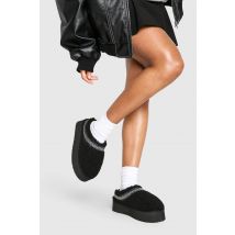 Mules Brodées En Polaire - Noir - 40, Noir