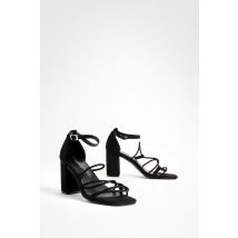 Sandales À Brides Avec Talon Bloc - Noir - 39, Noir