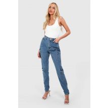 "Tall" Basics Slim Cargo Jeans - Bleu - 36, Bleu