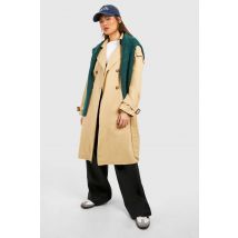 Trench-Coat Ceinturé À Détail Épaule - Gris Pierre - 40, Gris Pierre