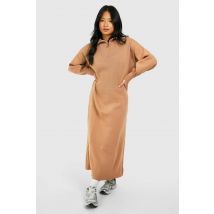 "Petite" Robe Pull Midi À Demi-Zip - Blanc Cassé - S/M, Blanc Cassé