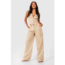Pantalon Cargo À Jambe Large - Gris Pierre - 34, Gris Pierre