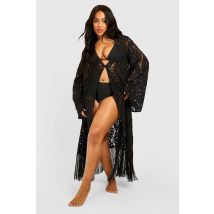 "Plus" Robe De Plage En Crochet - Noir - 52, Noir