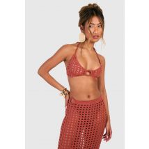 O Ring Bralette En Crochet - Clay - M, Clay