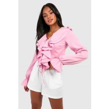 Blouse Volantée Nouée - Rose - 36, Rose