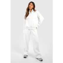 Oversized Bomber Straight Leg Jogger Tracksuit - Blanc Écru - Xl, Blanc Écru