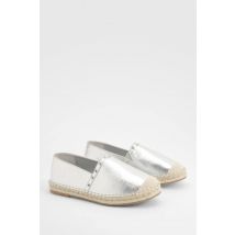 Wide Fit Stud Detail Espadrilles - Gris - Argent - 39, Gris - Argent