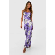Robe Nuisette Longue À Fleurs - Mauve - 46, Mauve