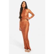 L'Ensemble En Maille Ladder Stitch Racer Top And Maxi Skirt - Orange Rouille - S, Orange Rouille