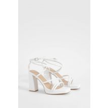 Escarpins À Brides Croisées Et Plateforme - Blanc - 41, Blanc