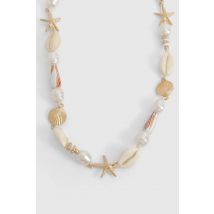 Collier De Perles Perlées Aux Motifs De Coquillages Et D'Étoiles De Mer - Pearl - One Size, Pearl
