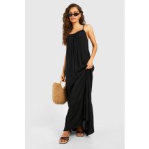 Robe Maxi En Étamine À Bretelles - Noir - 46, Noir